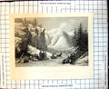 Original Old Antique Print Montmorency Waterfall & Cone Near Quebec W Purser