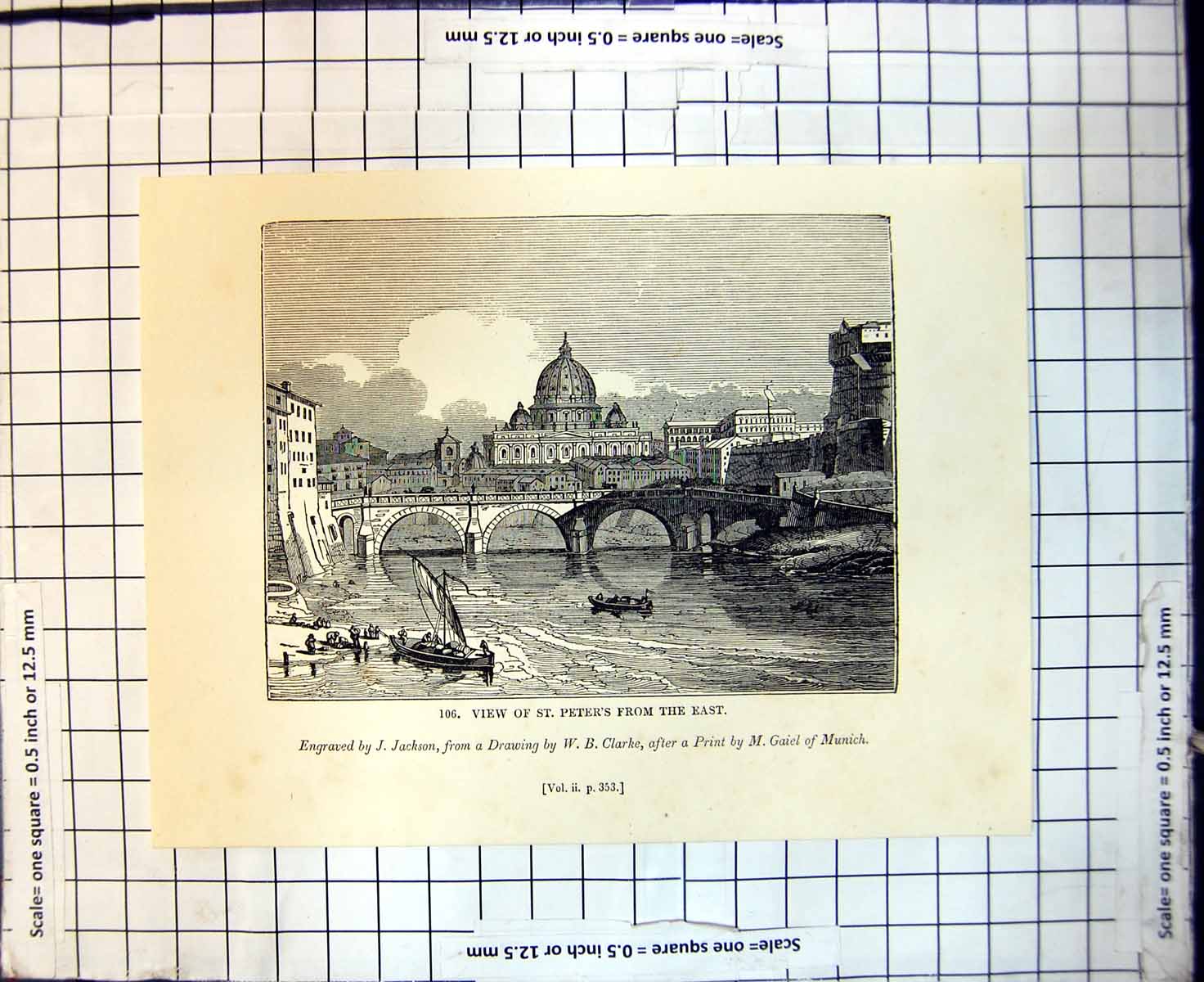Old View St Peters From East Bridge River Boats J Jackson W Clarke 1843 19th