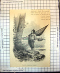 Original Old Antique Print Tasmans Carpenter Landing 1886 19th