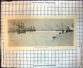 Original Old Antique Print Williamstown Pier Melbourne Sailing Ships 1886 19th