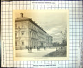 Original Old Antique Print Government Offices Melbourne Australia 1886 19th