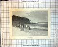 Original Old Antique Print Coogee Beach Sydney Australia Bathers 1886 19th