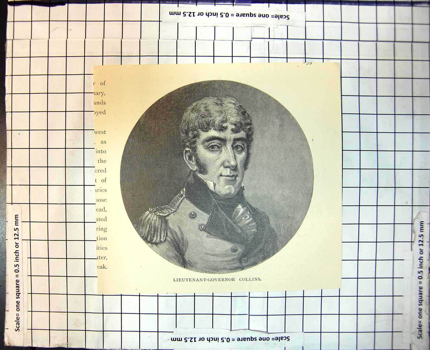 Original Old Antique Print Lieutenant Governor Collins Uniform Victoria 1886