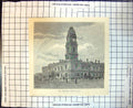 Original Old Antique Print Hotham Town Hall Melbourne Australia 1886Victorian