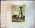Original Old Antique Print Cossack Watch Tower Sier Top Looking Down