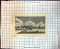 Original Old Antique Print View Castle Part City Moscow Boats Sea