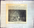 Original Old Antique Print Interior Hut Sandwich Island Chief Lying On Rug