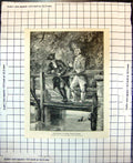 Antique Old Print Chums Piping Times Peace Fishing Bridge F W Burton 1895 19th