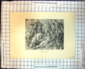 Original Old Antique Print Death General Wolfe Battle Weeping Comrades 1894