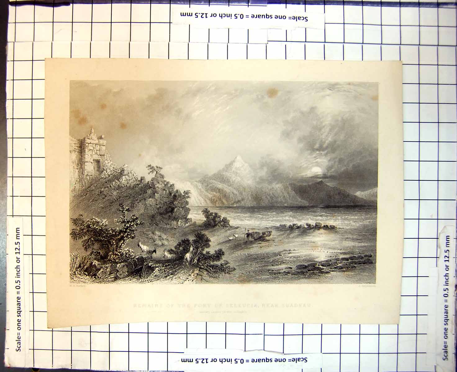 Antique Old Print Remains Port Seleucia Near Suadeah W Bartlett J Stephenson