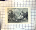 Antique Old Print Canongate Tolbooth Edinburgh Cobbled Street Horse Carriage
