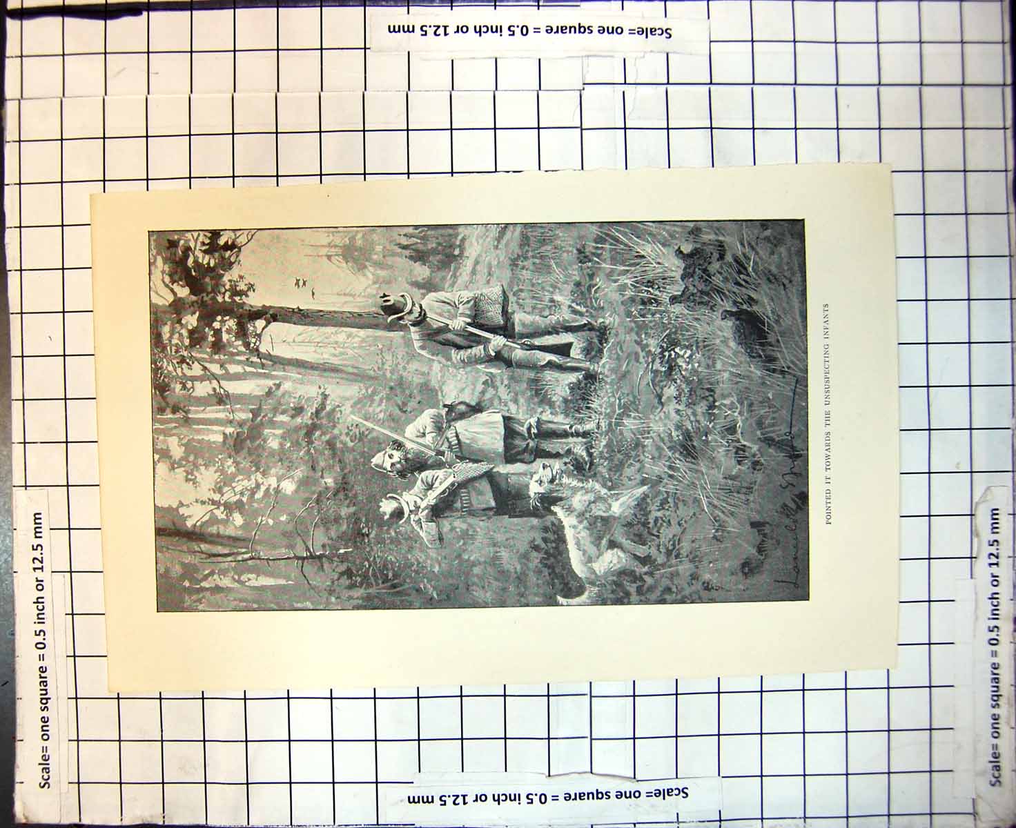 Antique Old Print Pointed It Towards Unsuspecting Infants Hunters Dog Birds