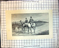 Antique Old Print Marry You Mr Maine Oh No Indeed I Couldnt Couple Horseback