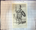Original Old Antique Print Roman Sier Helmet Spear Shield Sandals Fort Ships