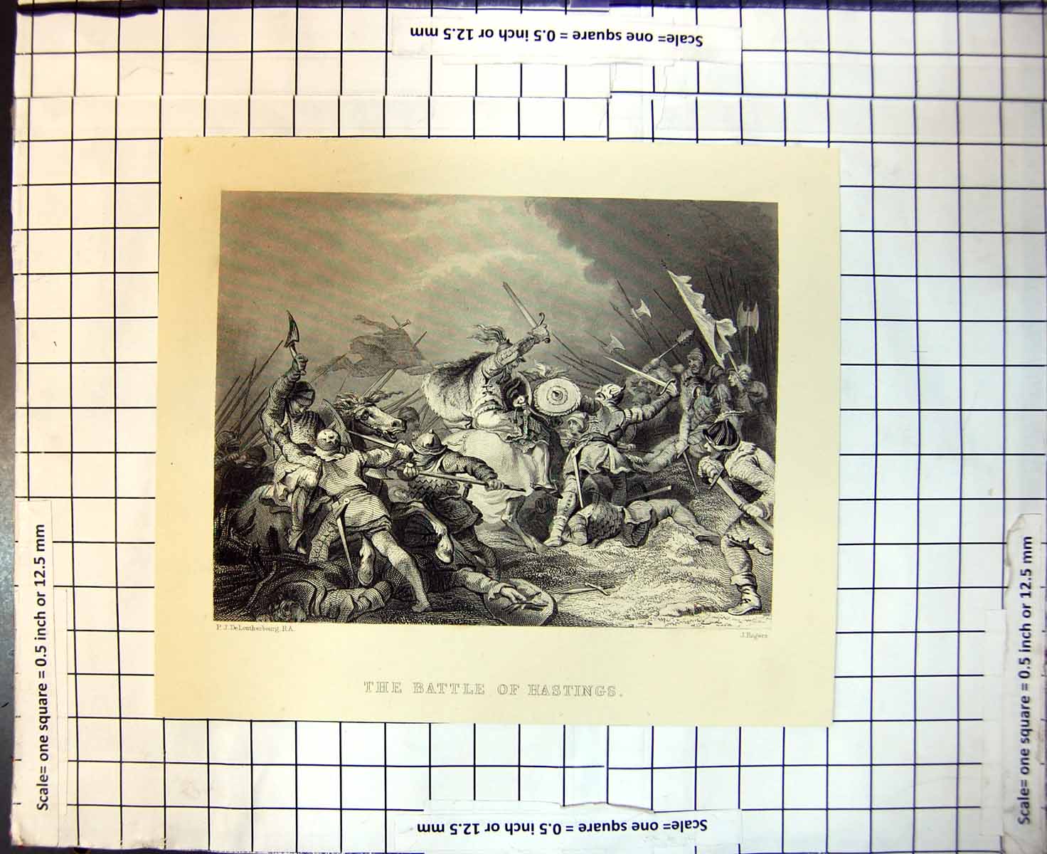 Old Battle Hastings Fighting Swords Axes Shields P Loutherbourg 1867Victorian