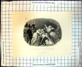 Original Old Antique Print Last Interview Louis Xv1 With His Family 1845