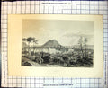 Original Old Antique Print Town Nice France Fort Hill
