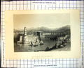 Antique Old Print Entrance Port Marseilles Ships T Allom A Willmore C 1865