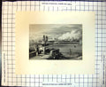 Old Antique Print Calais Port France Ships Lighthouse S Prout E Finden