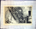 Original Old Antique Print Rock Railway Righi Lake Lucerne Train Carriage
