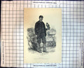 Original Old Antique Print John Frost For Eight Years Falconer Hawking Club