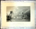 Old Print Stolzenfels Ancient Robber Fortress On Rhine Castle Town 1845 19th