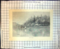 Original Old Antique Print Lane Cove Sydney Australia River Houses Yacht 1886