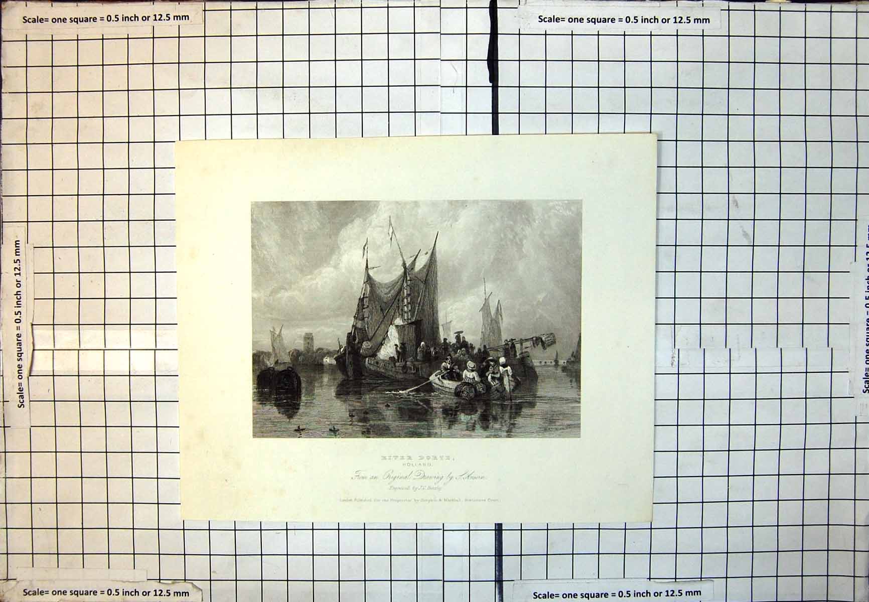 Old River Dorte Holland Rowing Boat Sailing Shis Creels Fishermen 138J