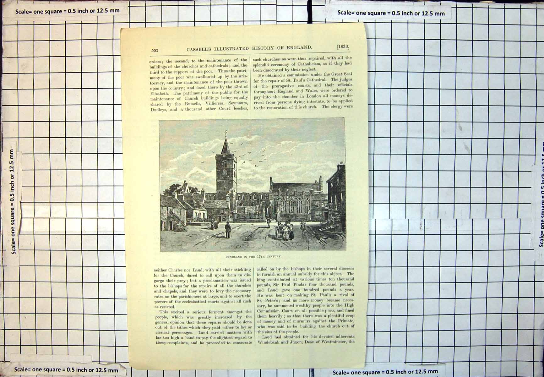 Old Dunblane Scotland In 17Th Century Cathedral Open Street Horse 172J
