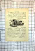 Old Print Dudhope Castle Dundee Scotland Round Towers People Windows 188J 19th