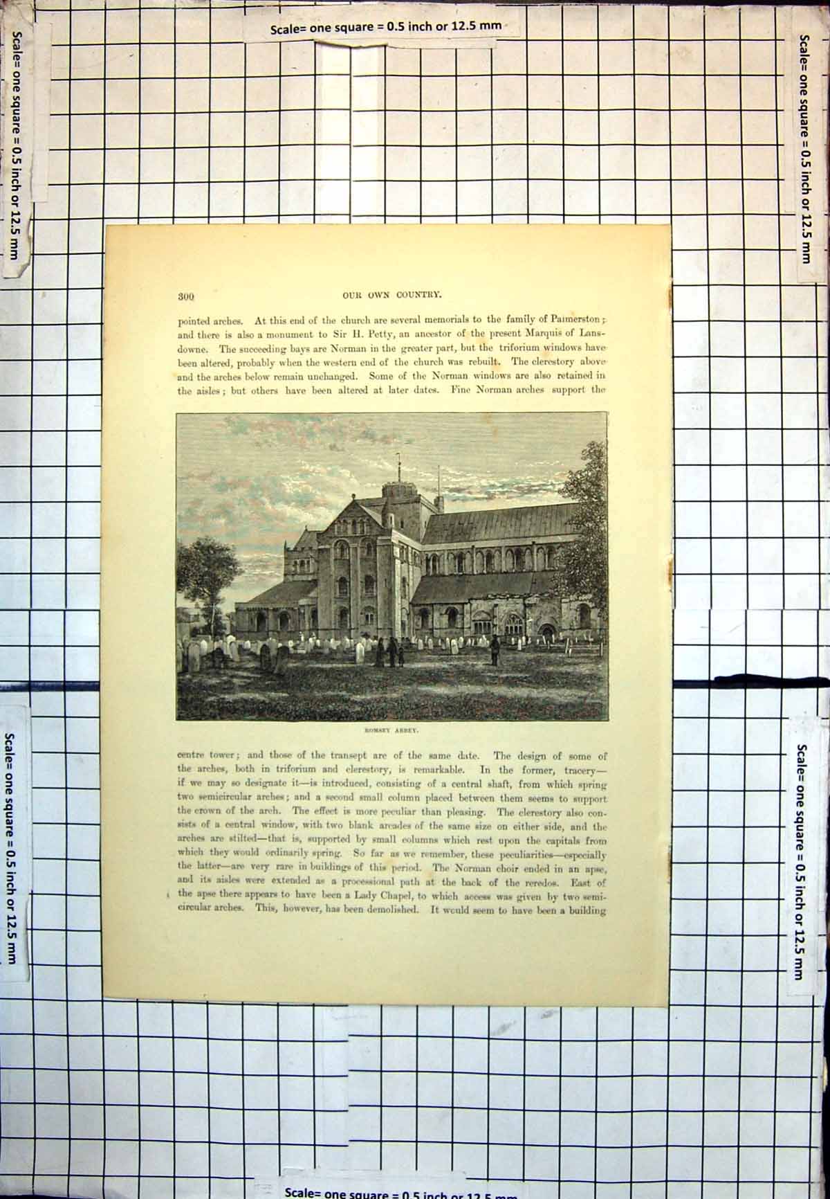 Old Romsey Abbey Imposing Building Good Condition Graveyard People 193J 20th