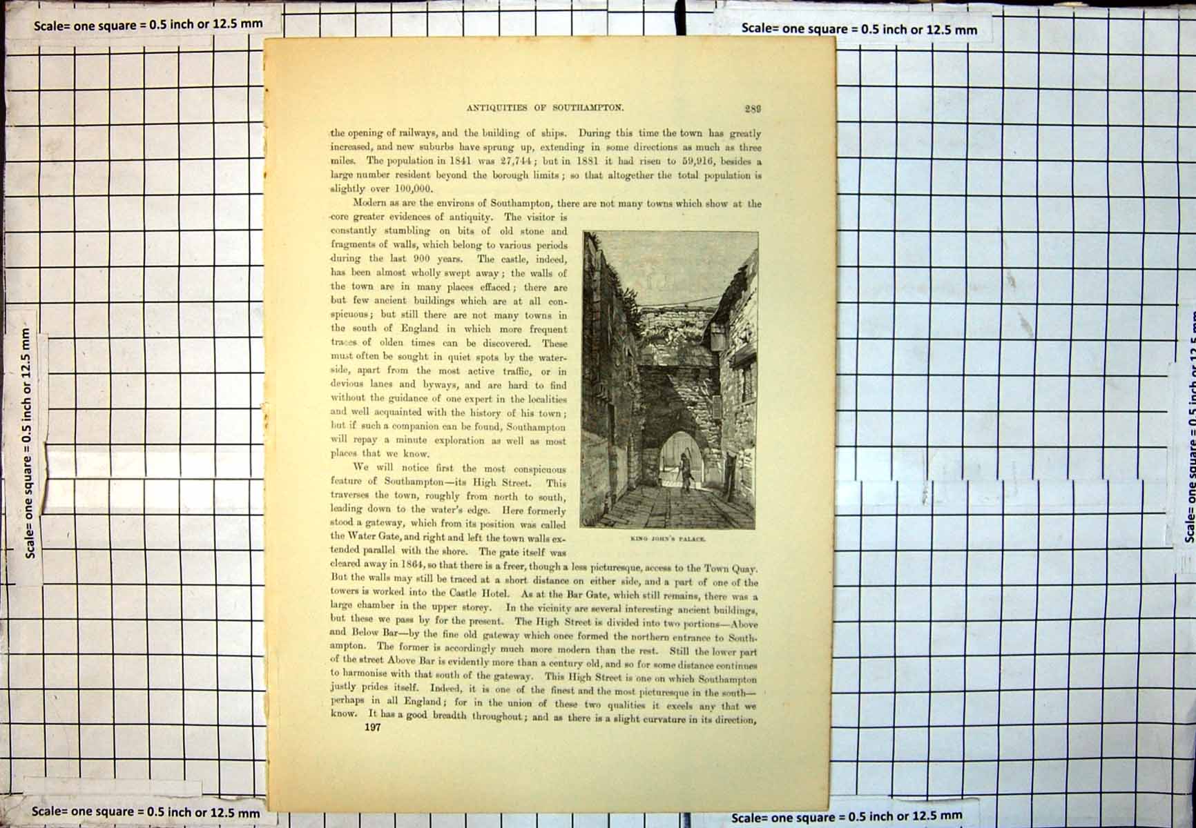 Old King John'S Palace Southampton Arched Gateway Person Cobbles 196J 20th