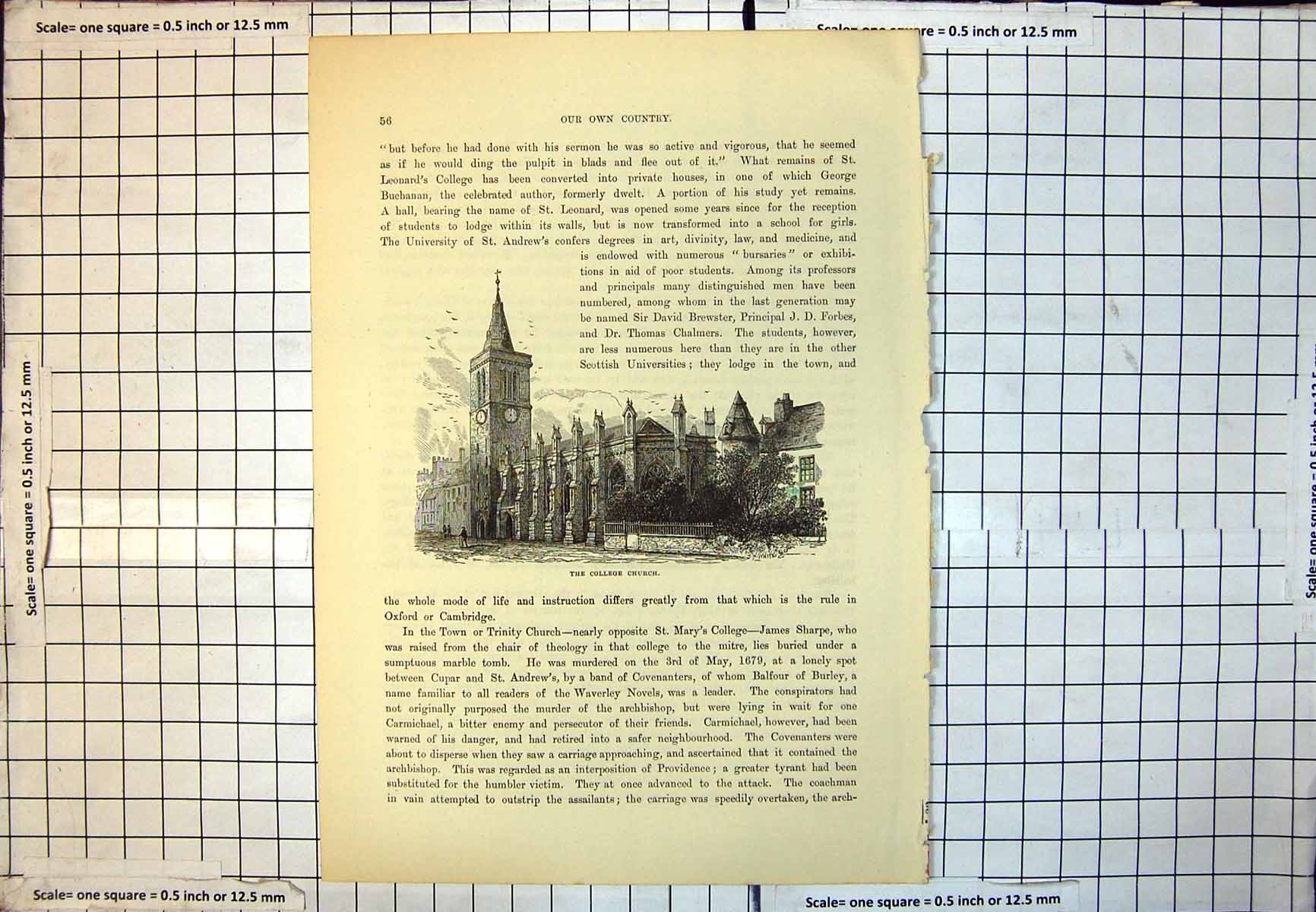 Old College Church St. Andrews Scotland Exterior Building Railings 206J