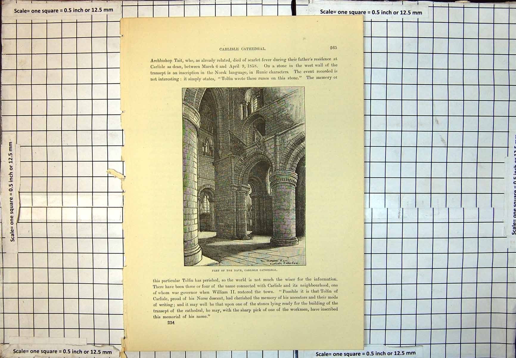 Old Part Nave Carlisle Cathedral Columns Arches Banners Stone Floor 210J