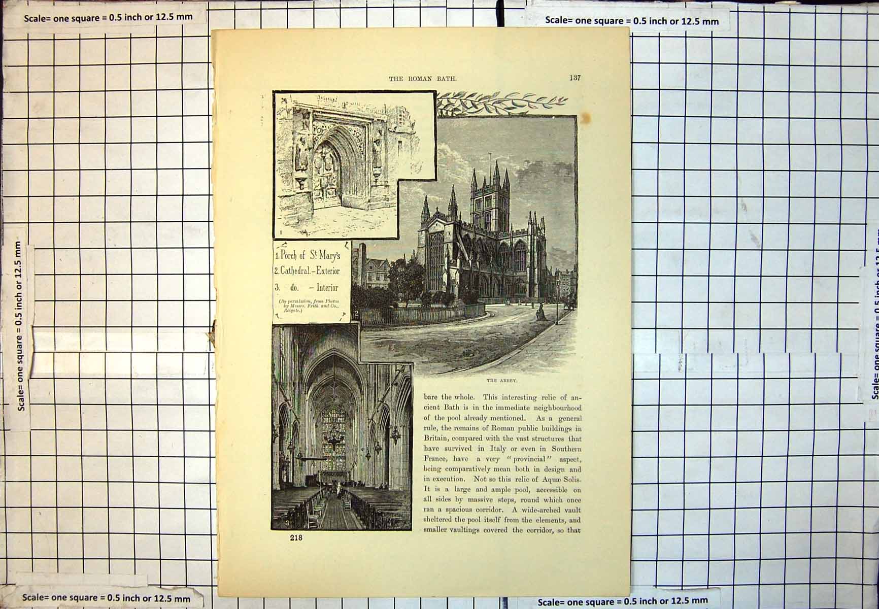 Old Bath Cathedral Exterior Interior Porch St. Mary'S Street Scene 217J