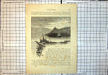 Print Corfe Castle Hillside Fortification Water Below Sailing Boat Plants 219J