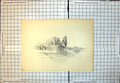 Antique Old Print Knaresborough Castle Ruins Archways Wooded Valley Below 245J