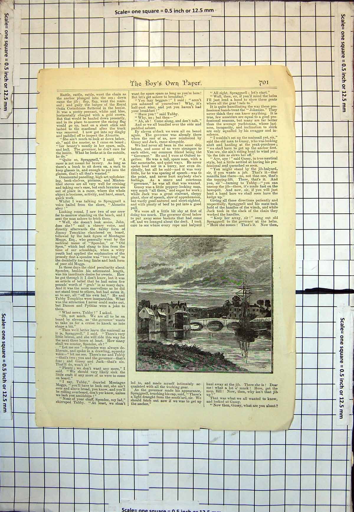 Old Bridge Exeter Waterside Buildings River Sailing Boat Bank Side 253J