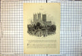 Antique Old Print Lincoln Cathedral From South West Trees RoTops Houses 254J