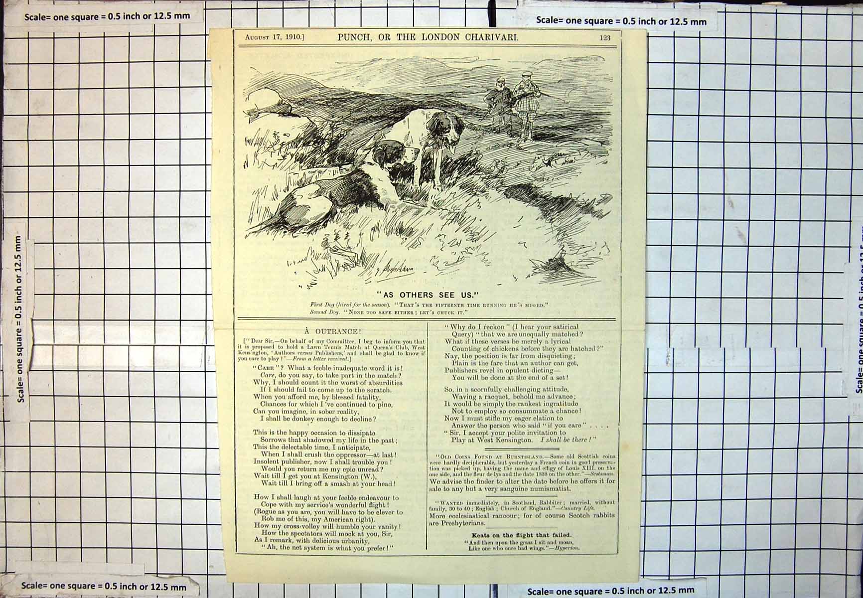Old Hunting Scene Dogs Talking Punch Unimpressed By Hunters 1910 265J 20th