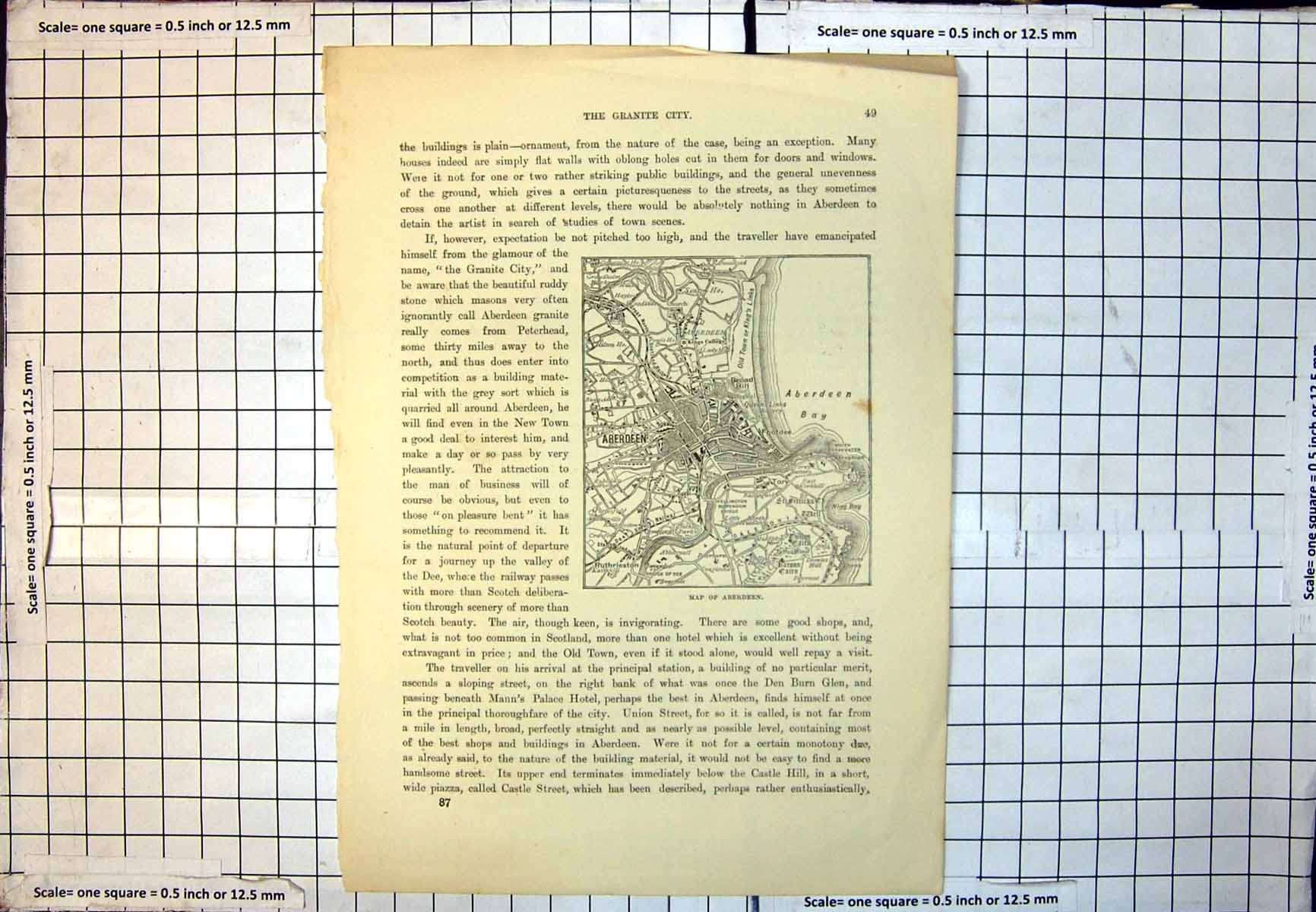 Old Map Aberdeen Footdee Broad Hill Kings College Ruthrieston Nigg 295J