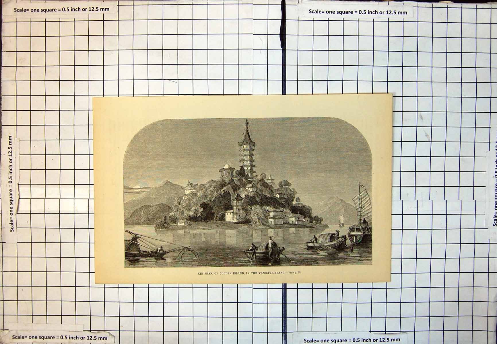 Old Kin Shan Gen Island Yang-Tze-Keang China Junk Fishing Boats 301J