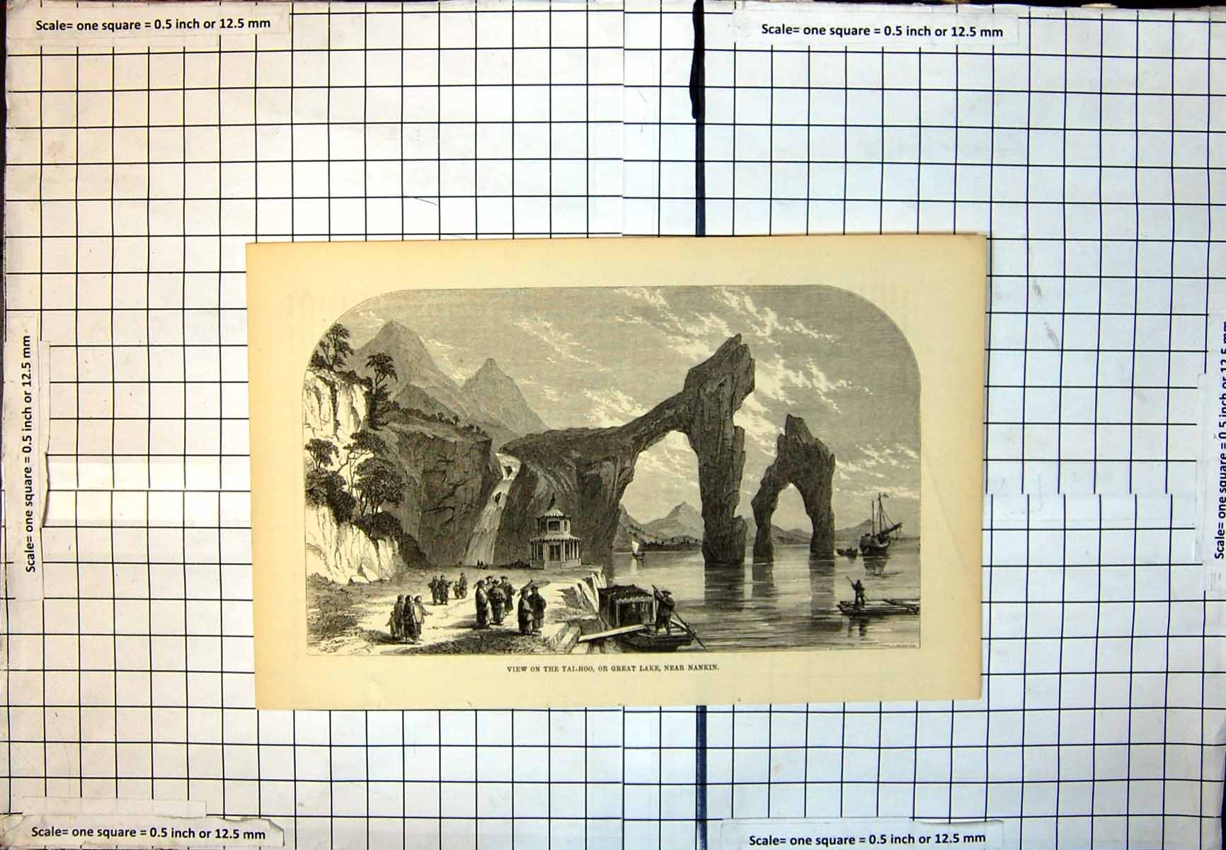Old View Tai-Hoo Great Lake Near Namkin China Natural Stone Arches 302J