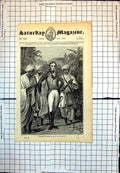 Old Print Colonel Mackenzie Brahmins Robed Gentlemen Palm Trees 1834 315J 19th