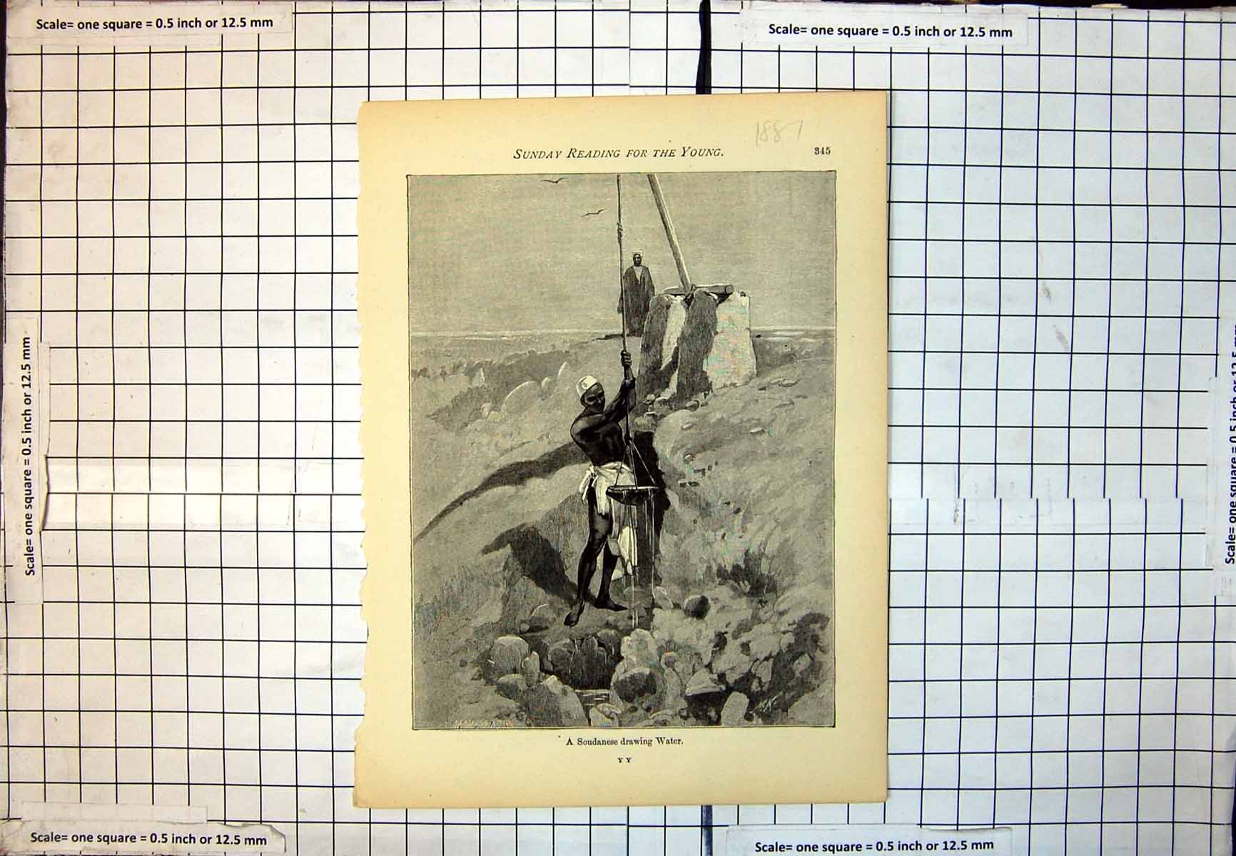 Old Soudanese Drawing Water Rope Lever Mechanism Hole Ground 1887 317J Victorian