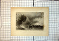 Old Coast Asia Minor Near Anamour Cliff Face Tiny Boaat Rough Seas 336J