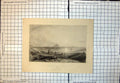 Old Print Ruins Carthage Men Seated View Across Bay Sail Boats Cliffs 341J