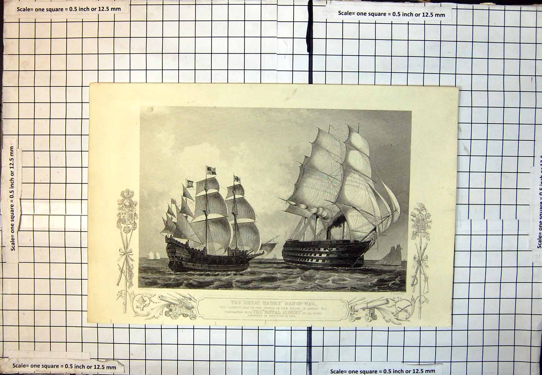 Old Great Harry Man-Of-War Reign Henry Viii Royal Albert C1850'S 357J Victorian