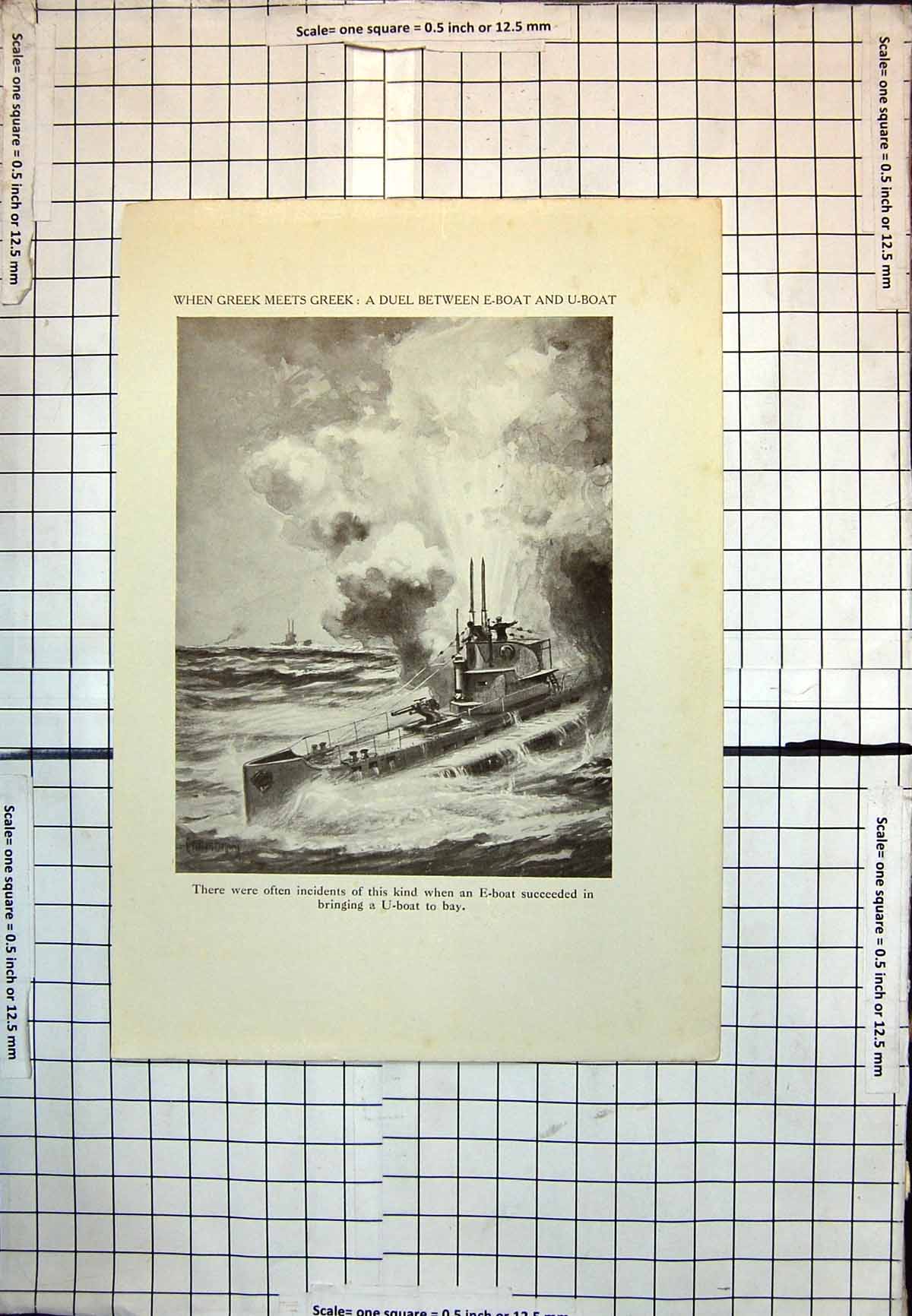 Old Duel Between E-Boat U-Boat Greek Naval Warfare Charles Delacy 368J