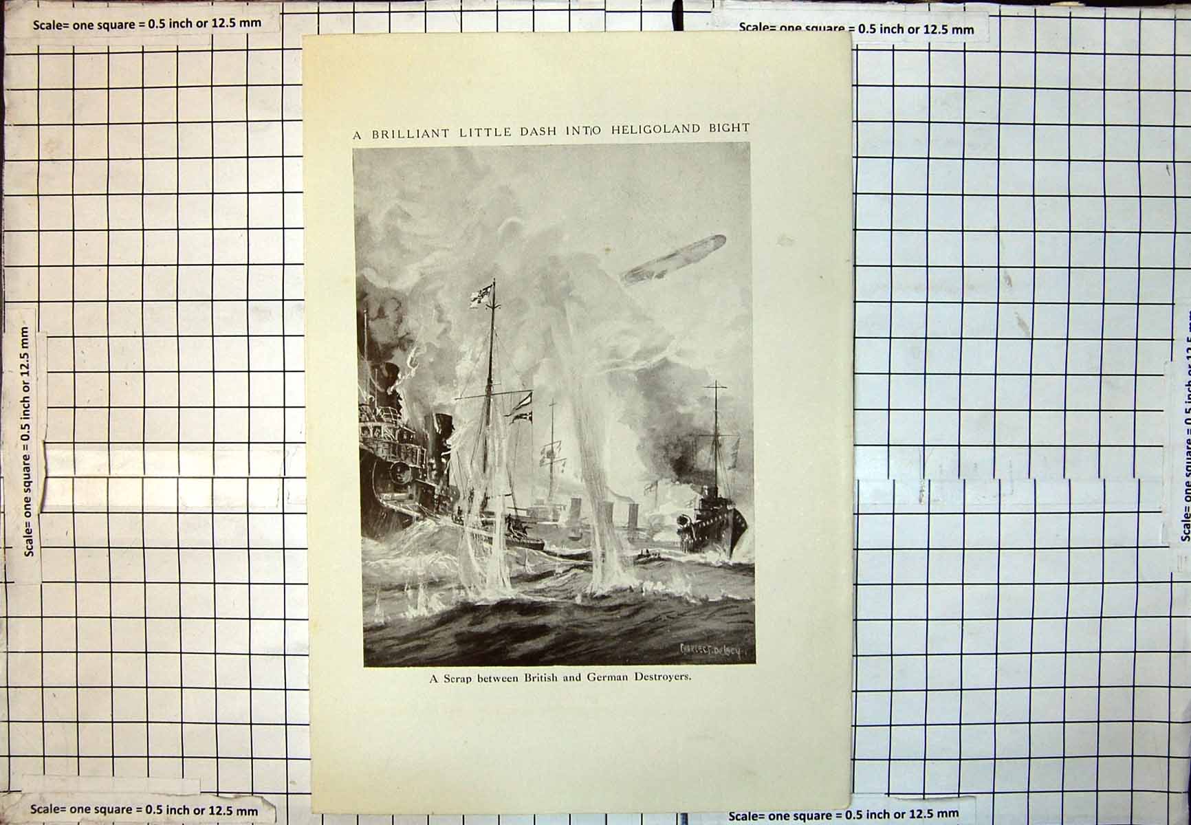 Old Dash Heligoland Bight British German Destroyers Charles Delacey 393J